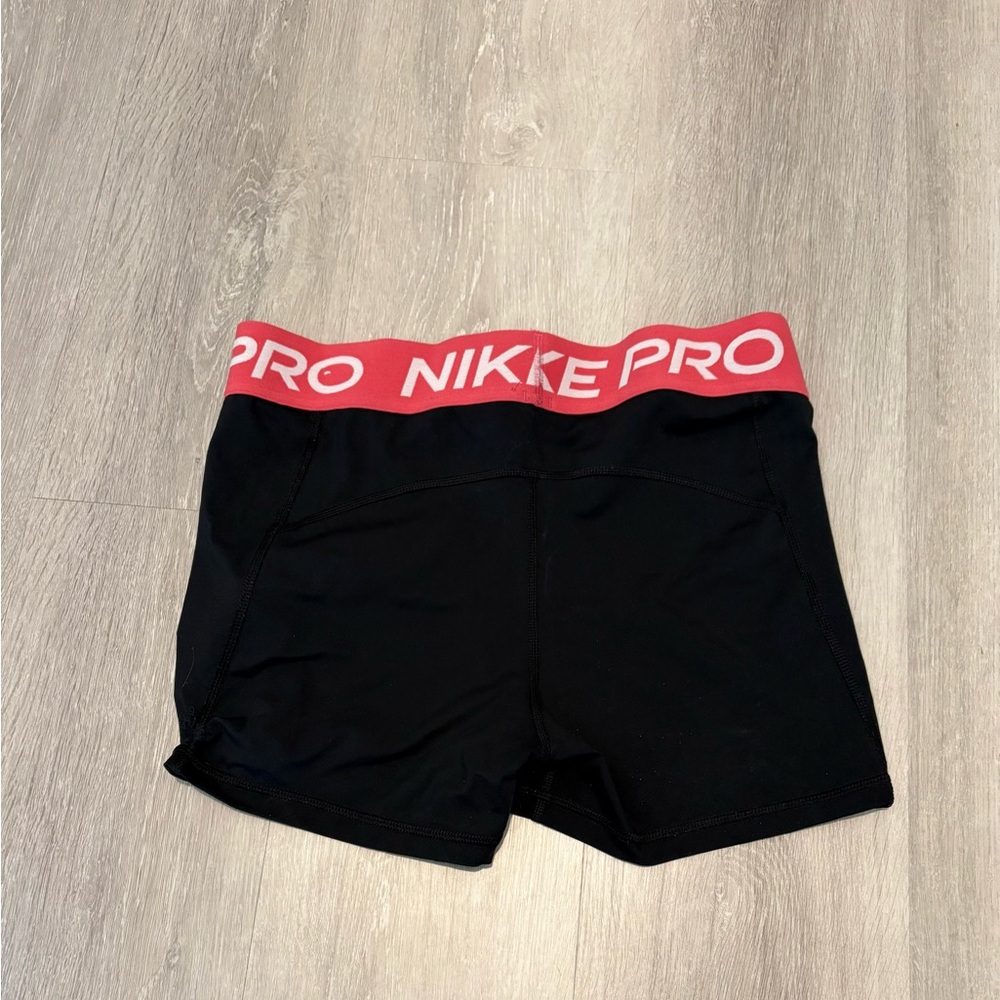 Nike Pro Black and Red Athletic Shorts